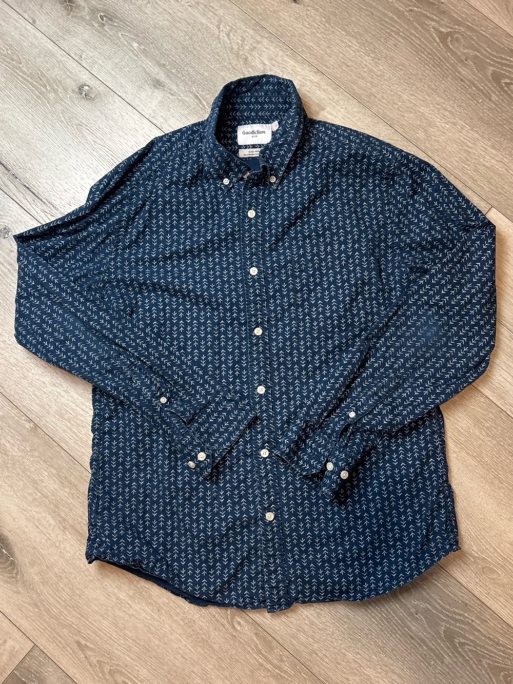 Goodfellow & Co Men’s Navy Printed Button-Down Shirt